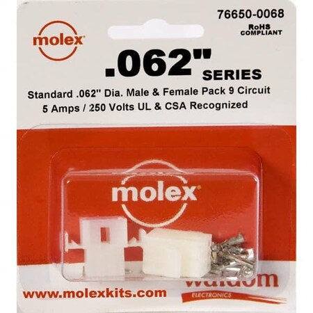 Molex 9 Ckt Conn W/ Recp & Plug/T 16259PRT